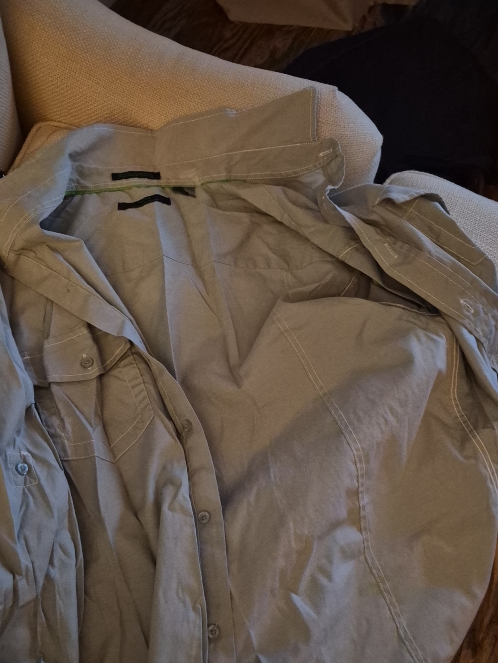 Khaki Utility Shirt Jacket with Button-Front